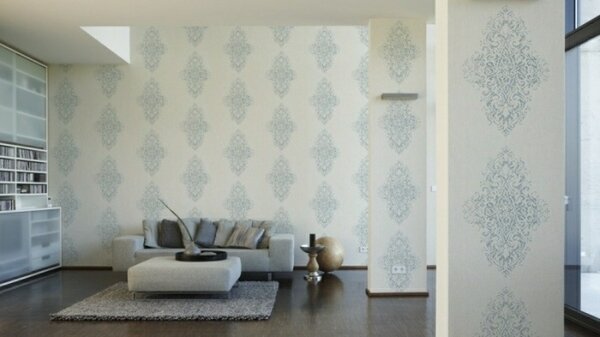 A.S. Création | Vliesová tapeta na stenu Luxury Wallpaper 31945-1 | 0,53 x 10,05 m | biela, metalická