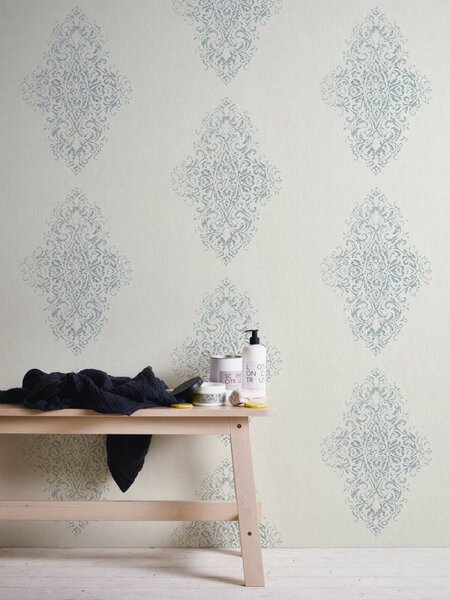 A.S. Création | Vliesová tapeta na stenu Luxury Wallpaper 31945-1 | 0,53 x 10,05 m | biela, metalická