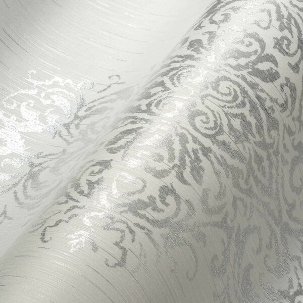 A.S. Création | Vliesová tapeta na stenu Luxury Wallpaper 31945-1 | 0,53 x 10,05 m | biela, metalická