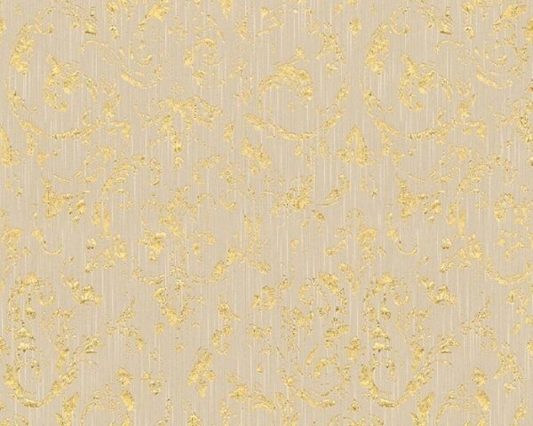 A.S. Création | Vliesová tapeta na stenu Metallic Silk 30660-2 | 0,53 x 10,05 m | béžová, zlatá