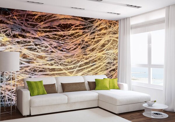 DIMEX | Vliesové fototapety na stenu Abstrakt seno I. MS-5-0381 | 375 x 250 cm | hnedá, béžová, viacfarebná