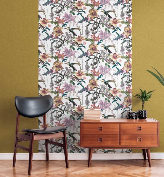 A.S. Création | Vliesová tapeta na stenu AP Jungle Chic 37701-1 | 0,53 x 10,05 m | viacfarebná, biela