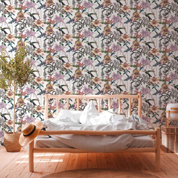 A.S. Création | Vliesová tapeta na stenu AP Jungle Chic 37701-1 | 0,53 x 10,05 m | viacfarebná, biela