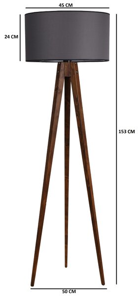 ASIR Stojacia lampa LAMBADER orech sivá