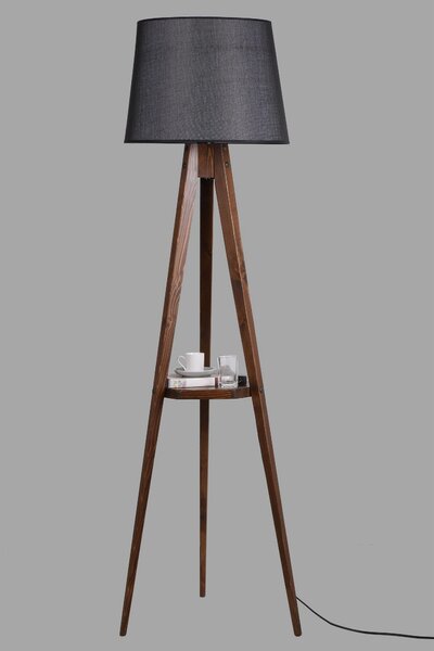 ASIR Stojacia lampa LAMBADER čierny orech