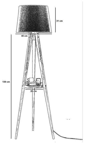 ASIR Stojacia lampa LAMBADER čierny orech