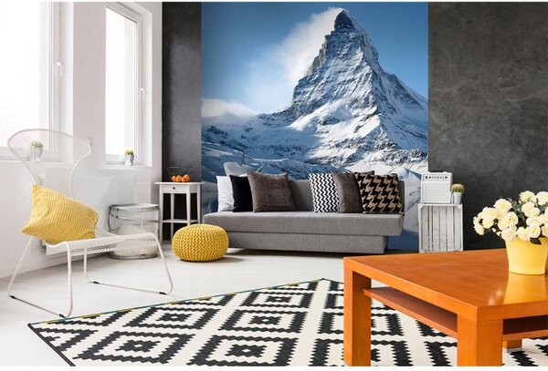 DIMEX | Vliesová fototapeta na stenu Matterhorn MS-3-0073 | 225 x 250 cm | biela, modrá