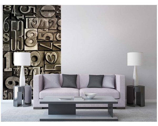 DIMEX | Vliesové fototapety na stenu Číslica MS-2-0273 | 150 x 250 cm | šedá