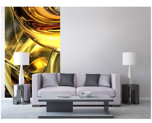 DIMEX | Vliesové fototapety na stenu Zlatý abstrakt MS-2-0291 | 150 x 250 cm | zlatá, čierna