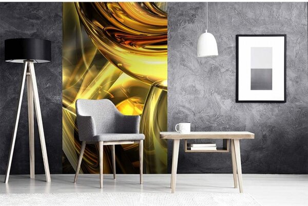 DIMEX | Vliesové fototapety na stenu Zlatý abstrakt MS-2-0291 | 150 x 250 cm | zlatá, čierna