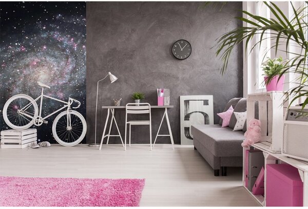 DIMEX | Vliesové fototapety na stenu Galaxia MS-2-0189 | 150 x 250 cm | čierna, šedá, ružová