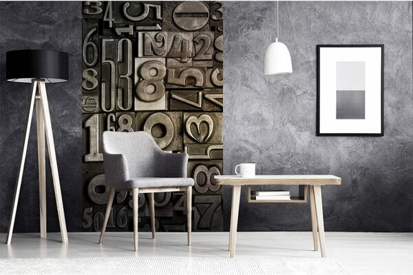 DIMEX | Vliesové fototapety na stenu Číslica MS-2-0273 | 150 x 250 cm | šedá