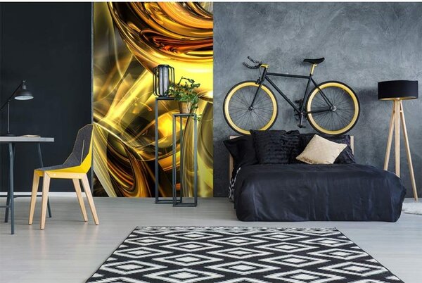 DIMEX | Vliesové fototapety na stenu Zlatý abstrakt MS-2-0291 | 150 x 250 cm | zlatá, čierna