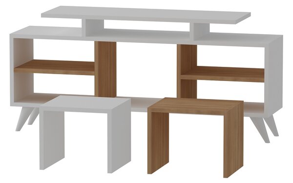 ASIR TV stolík KUTAY biely teak