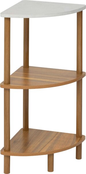 Rohová polica COME, 3 úrovne, 76 cm