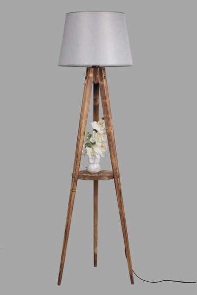 ASIR Stojacia lampa LAMBADER hnedá sivá
