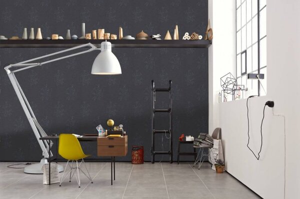 A.S. Création | Vliesová tapeta na stenu Designschungel 36082-6 | 0,53 x 10,05 m | metalická, šedá, čierna