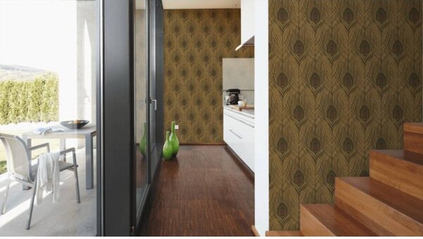 A.S. Création | Vliesová tapeta na stenu Absolutly Chic 36971-8 | 0,53 x 10,05 m | čierna, hnedá, zlatá
