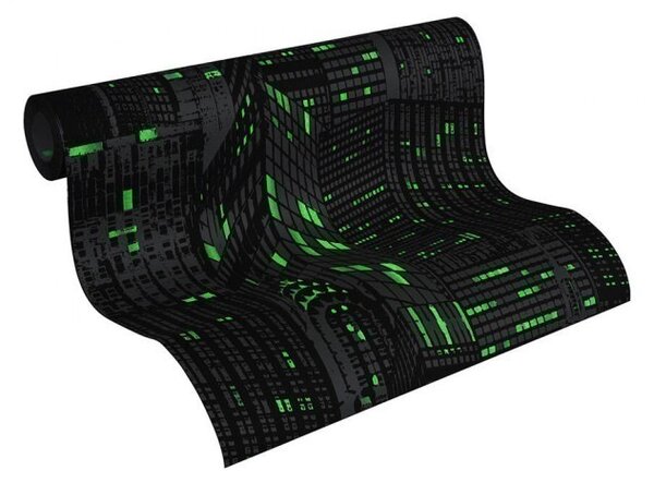 A.S. Création | Vliesová tapeta na stenu Il Decoro 2528-45 | 0,53 x 10,05 m | čierna, metalická