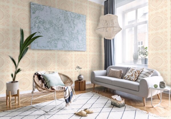 A.S. Création | Vliesová tapeta na stenu Versace 37055-6 | 0,70 x 10,05 m | ružová, biela, krémová