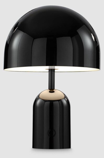 Tom Dixon Akumulátorová stolová lampa BELL PORTABLE, čierna, 28 cm IP44, Čierna, Obývacia izba / jedáleň, Plast, Dizajn, Stojacie svietidlo