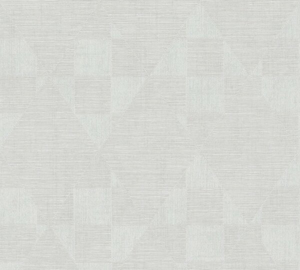 A.S. Création | Vliesová tapeta na stenu Titanium 3 38196-3 | 0,53 x 10,05 m | biela, krémová, metalická, šedá
