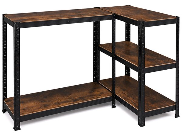 Regál 180x90x40 cm čierny / hnedý
