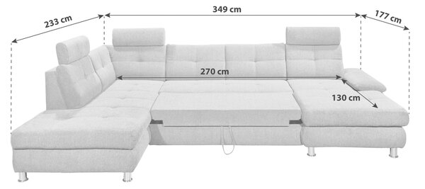 SEDACIA SÚPRAVA, textil, strieborná MID.YOU - Sedačky, Online Only