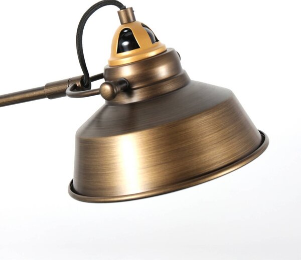 Stolová lampa Nove, bronzová, kovová, E27, Hnedá / staromosadz, Pracovňa / Kancelária, kov, Industriálny dizajn, Stojacie svietidlo