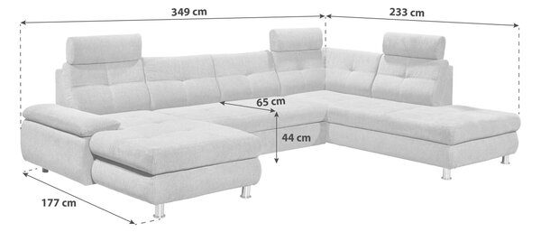 SEDACIA SÚPRAVA, textil, svetlosivá MID.YOU - Sedačky, Online Only