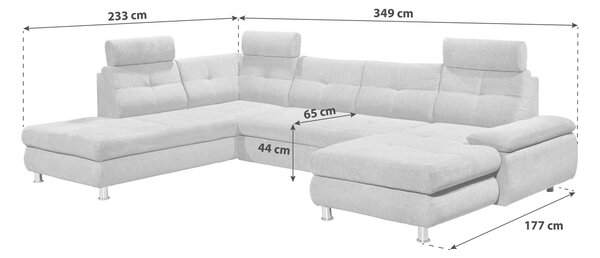SEDACIA SÚPRAVA, textil, svetlosivá MID.YOU - Sedačky, Online Only