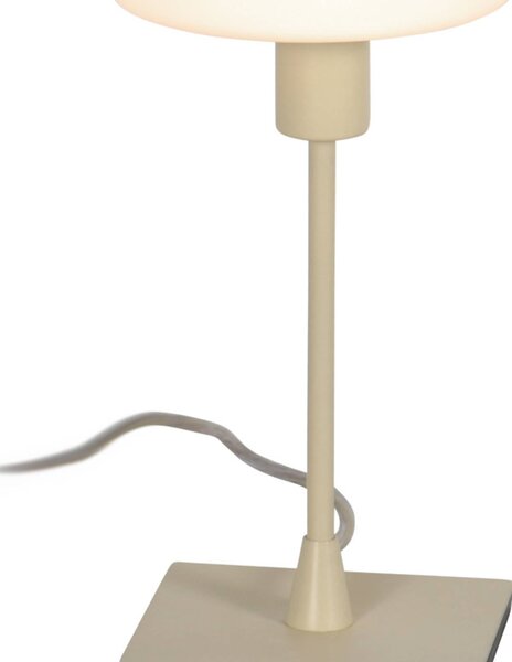 Stolová lampa Ancilla, krémová, výška 33 cm, kov, sklo, E14, Krémová / jantárovo žltá, Obývacia izba / jedáleň, kov, Stojacie svietidlo