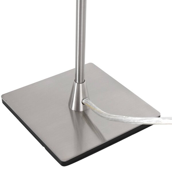 Stolová lampa Ancilla, oceľ, výška 33 cm, kov, sklo, E14, Hliník / sivá / zinok, Obývacia izba / jedáleň, kov, Stojacie svietidlo