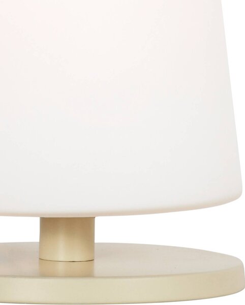 Steinhauer Stolová lampa Ancilla, krémová, výška 26 cm, kov, sklo, E27, Krémová / jantárovo žltá, Obývacia izba / jedáleň, kov, Stojacie svietidlo