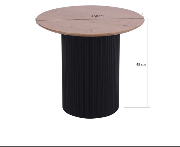 KONFERENČNÝ STOLÍK, čierna, farba duba, drevo, kompozitné drevo, 50/50/48 cm Stylife - Stolíky do obývačky, Online Only