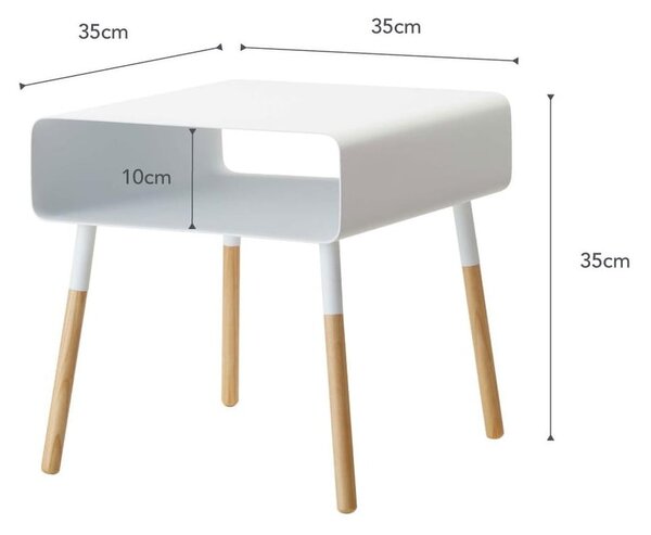 Biely odkladací stolík YAMAZAKI Plain, výška 35 cm