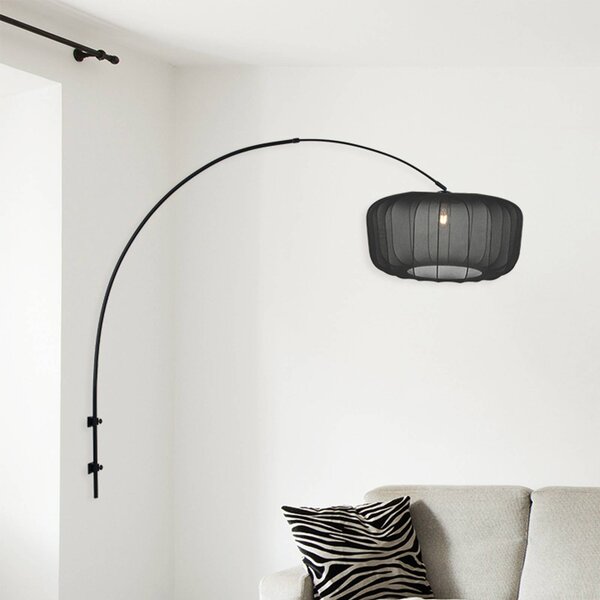 Nástenné svetlo Sparkled Light 4410ZW, čierna/čierny nylon, E27, Čierna, Obývacia izba / jedáleň, kov, Moderný, Nástenné svietidlo