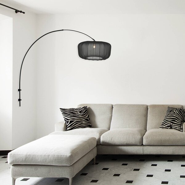Nástenné svetlo Sparkled Light 4410ZW, čierna/čierny nylon, E27, Čierna, Obývacia izba / jedáleň, kov, Moderný, Nástenné svietidlo