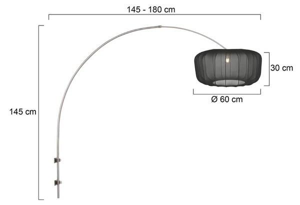 Nástenné svetlo Sparkled Light 4403ST, oceľ/čierny nylon, E27, Hliník / sivá / zinok, Obývacia izba / jedáleň, kov, Moderný, Nástenné svietidlo