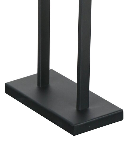 Stolová lampa Stang 3860ZW, čierna/biely ľan, výška 55 cm, Čierna, Obývacia izba / jedáleň, kov, Stojacie svietidlo