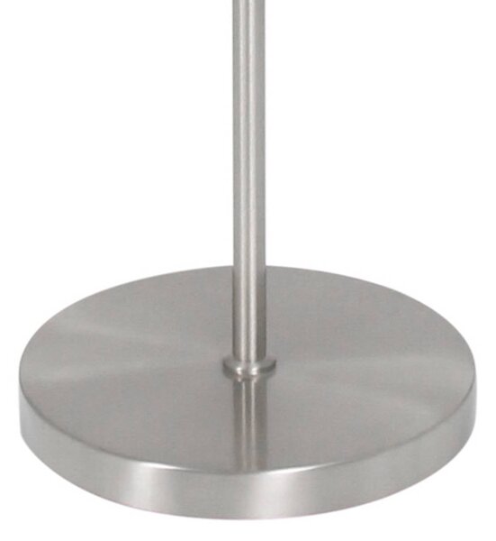 Stojacia lampa Noor, oceľ/strieborný velúr, výška 144 cm, E27, Hliník / sivá / zinok, Obývacia izba / jedáleň, kov, Stojaca lampa