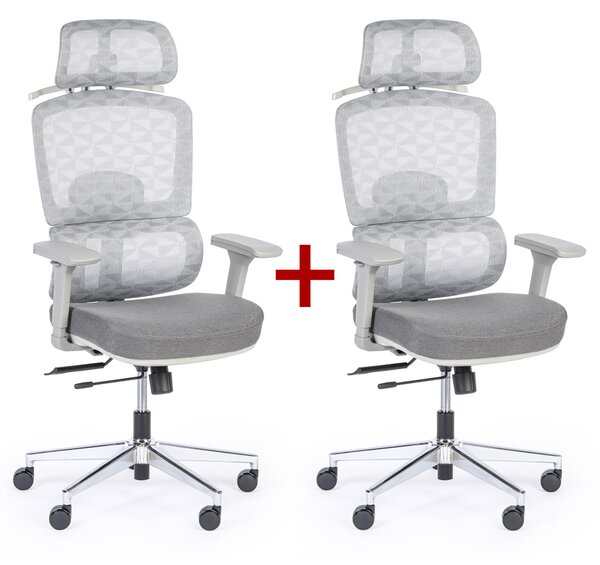 Kancelárska stolička TERRY 1+1 ZADARMO, sivá