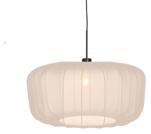 Závesné svietidlo Sparkled Light, krémový nylon, Ø 60 cm, E27, Krémová / jantárovo žltá, Obývacia izba / jedáleň, Textil / látka / hodváb, Moderný, Závesné svietidlo