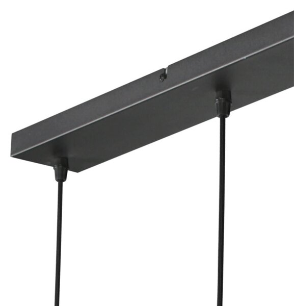 Závesné svietidlo Ropex 4530, 5-pl. žiarovky, dlhé, čierne, lanko hnedé, Čierna, Obývacia izba / jedáleň, kov, Závesné svietidlo