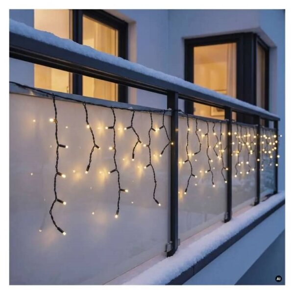 LED reťaz do exteriéru 50xLED/3x0,4m IP44 teplá biela