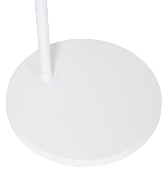 Steinhauer Stojacia lampa Sparkled Light, biela/prírodný bambusový výplet, Biela / opálová, Obývacia izba / jedáleň, kov, Stredomorský, Oblúková stojaca lampa