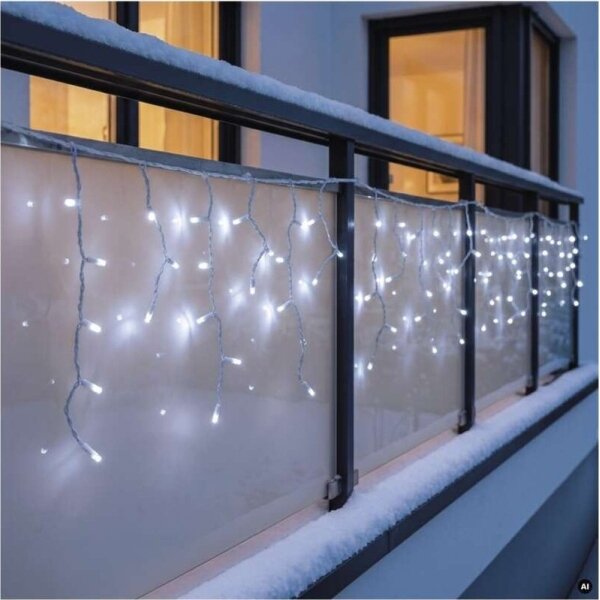 LED vonkajšia reťaz 50xLED/3x0,4m IP44 studená biela