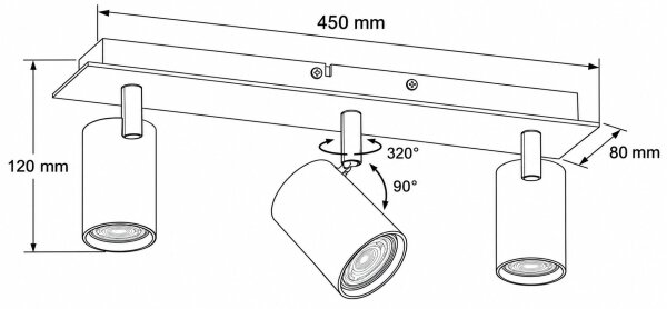 Kanlux 90782 - Bodové svietidlo EVALO 3xGU10/10W/230V béžová/zlatá