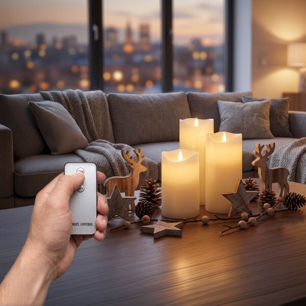BRILAGI - SADA 3x LED sviečky LED/3xAAA krémová + diaľkové ovládanie