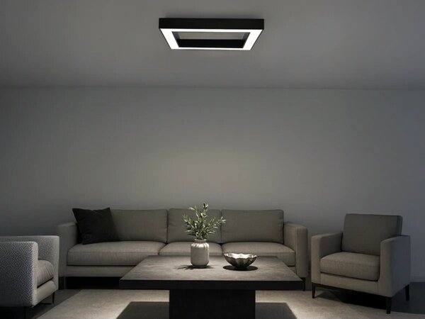 LED Stropné svietidlo LED/100W/230V 3000/4000/6500K 80x80 cm čierne
